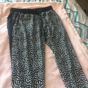 Black and white joggers